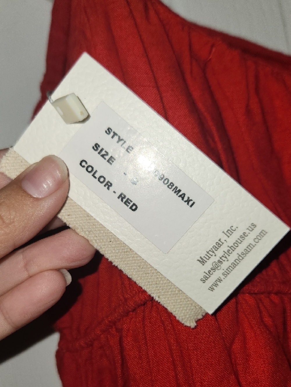 Red Maxi Sundress with Spaghetti Straps - Picture 4 of 5